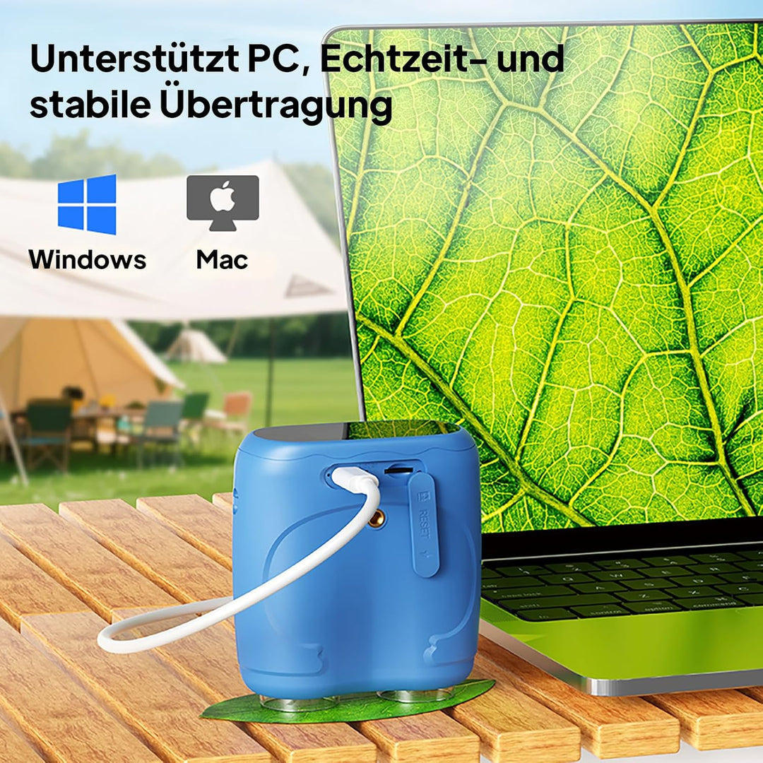 Ashfly Mikroskop für Kinder und Fernglas für Kinder, 1000X USB 2-in-1 tragbares Taschenmikroskop, 4K