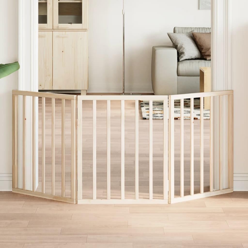 vidaXL Hundetor 3-TLG., Hundegitter Faltbar Pflegeleicht, Schutzgitter für Wohnzimmer Küche Treppe,