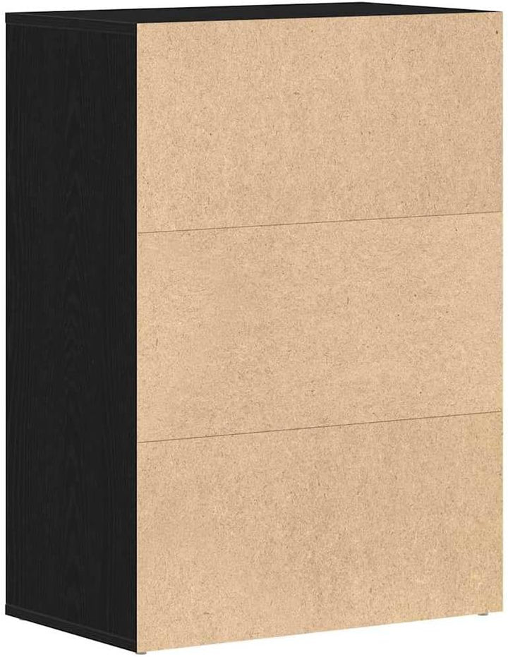 vidaXL Schuhregal Schwarz Eichen-Optik 60 x 35 x 84 cm Holzwerkstoff, Wohnzimmer, moderner Schuhschr