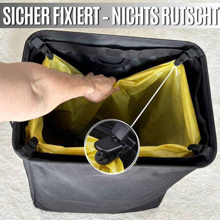 Gelber Sack Ständer 90L – Stabiler Müllsackständer für Gelbe Säcke 60–120L mit Halteclips & Metallra