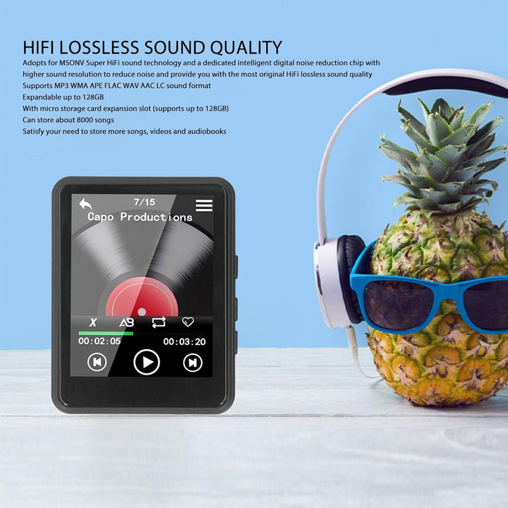 MP3-MP4-Player, MP3-Musik-Player mit 2,4-Zoll-Voll-Touchscreen und Speicher, Klassischer MP3-Player