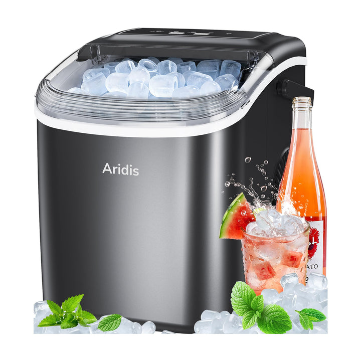 Eiswürfelmaschine Kleine 9 Eiswürfel in 6 Min,12kg/Tag - Selbstreinigende Eiswürfelmaschine, 2 Eiswü
