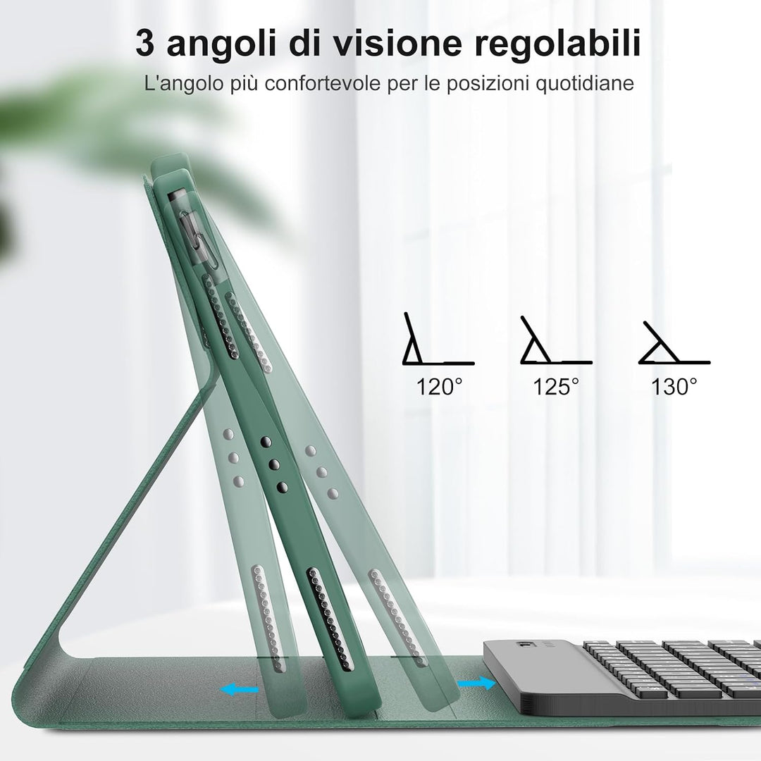 FOGARI Tastatur für iPad Air 11 M3 2025/M2 2024, Italienische Tastatur, abnehmbare Bluetooth-Schutzh