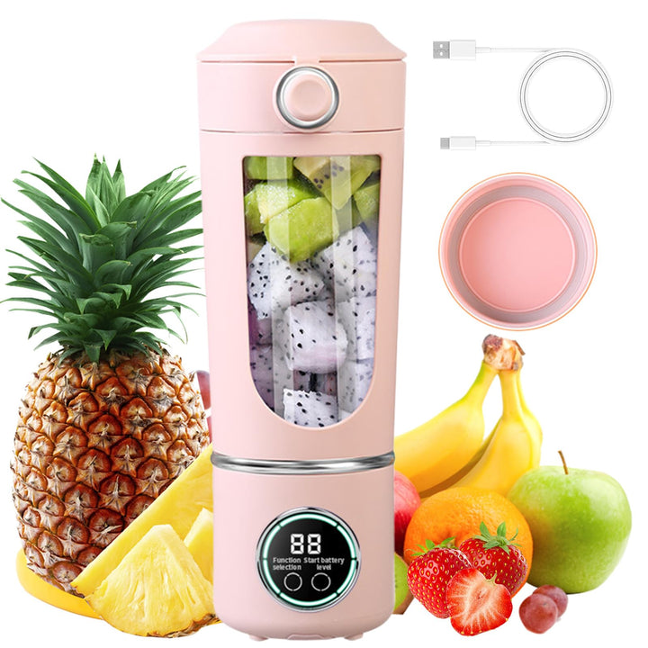 Klein Tragbarer Mixer, 700ml Maker to Go Mini-Standmixer Portable Blender mit 12-Klingen Edelstahl u