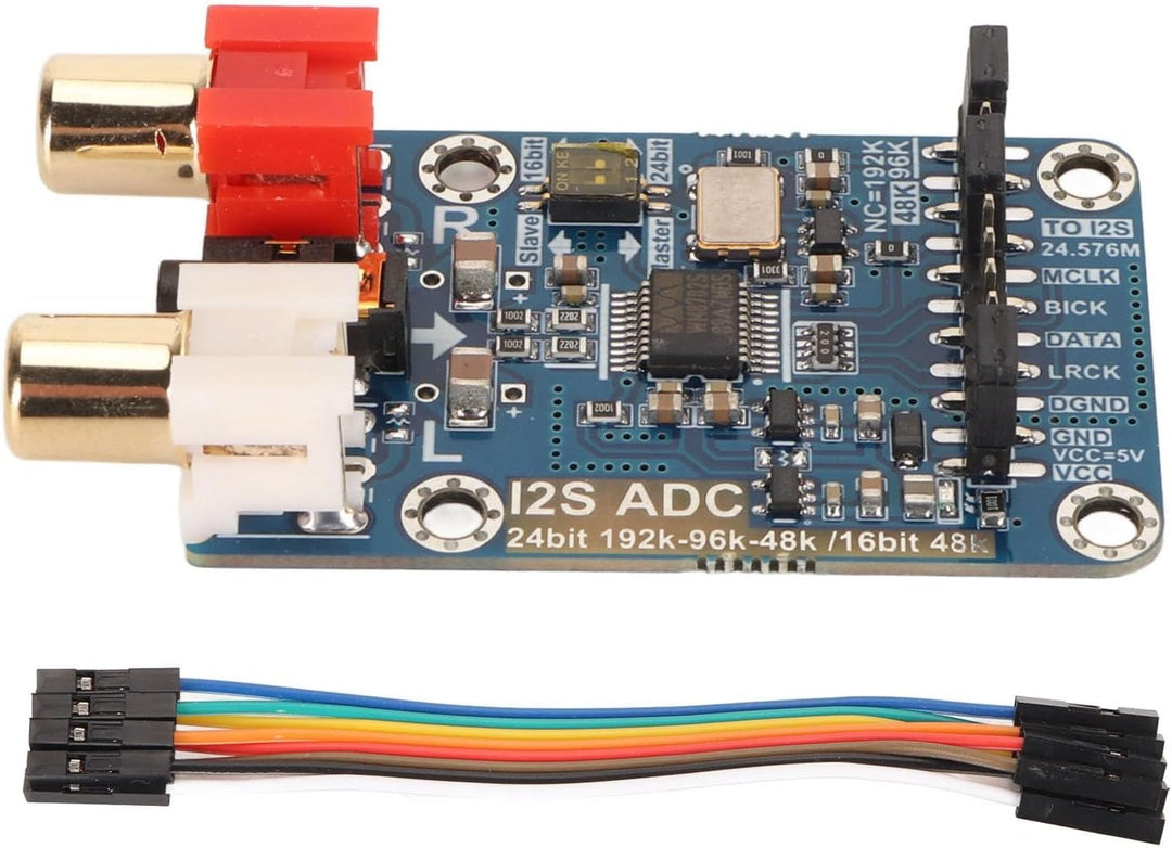I2S ADC Card-Modul, Master-Slave-Modus, 24 Bit 192 K, 24 Bit 96 K, 24 Bit 48 K, 16 Bit 48 K, 3,5 Mm