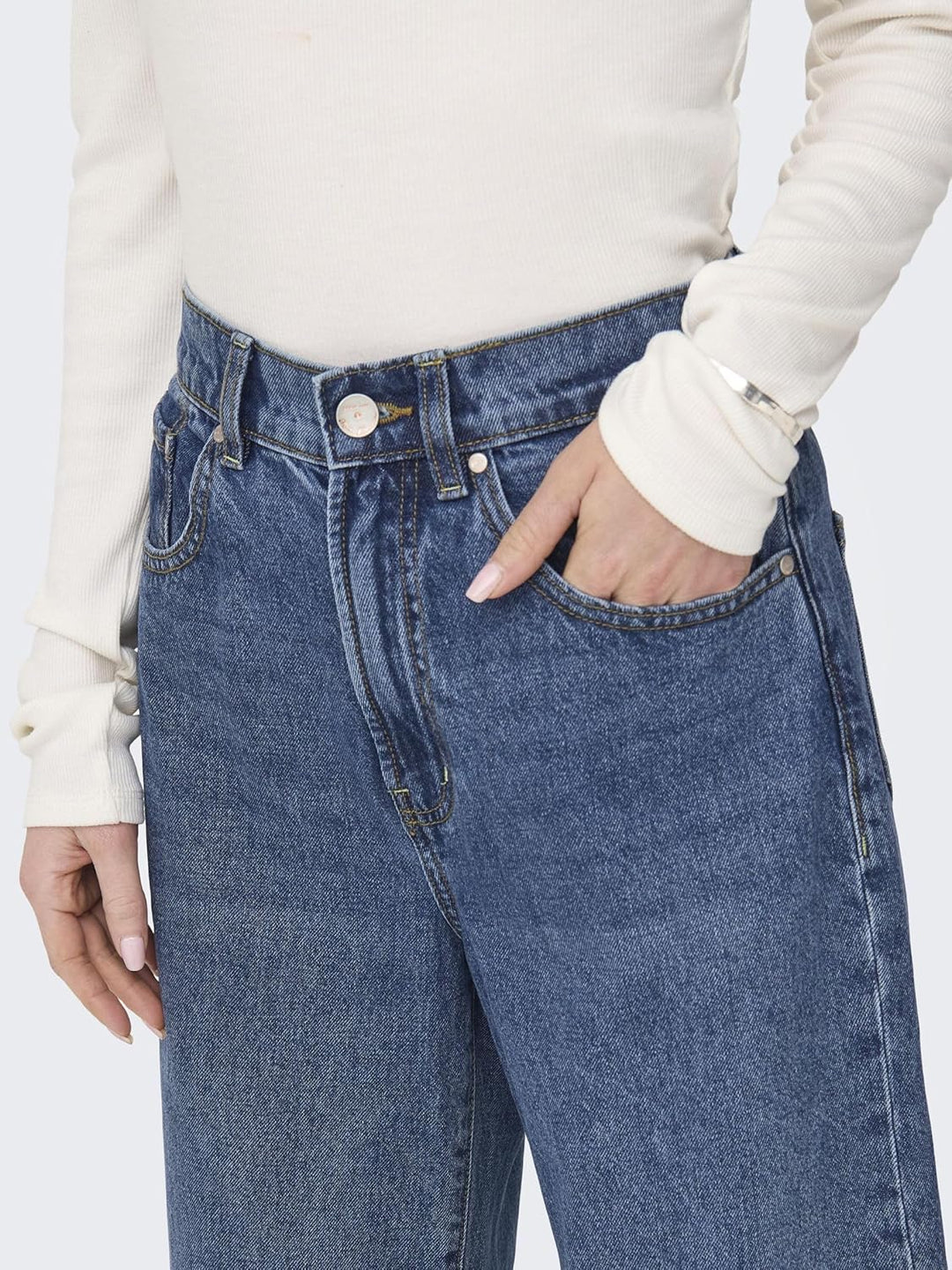 ONLY Female Jeans mit weitem Bein ONLHOPE Hohe Taille Weiter Beinschnitt Jeans 25W / 30L Medium Blue
