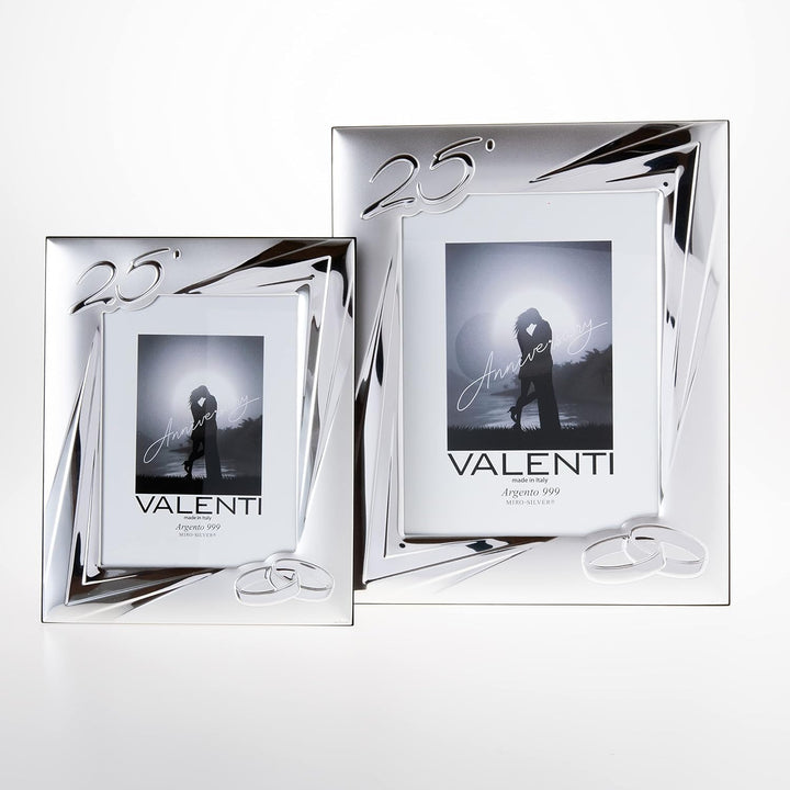 Valenti&Co - Silber Bilderrahmen 13x18 cm Silberhochzeit - 25 Jahre Ehe oder für das fünfundzwanzigs