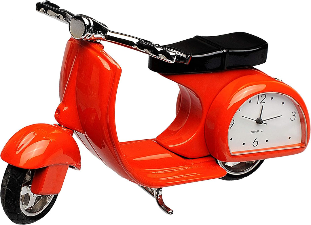kleine - Tischuhr/Miniatur - Uhr - Motorrad - Roller/Motorroller - aus Metall - 11,5 cm - batteriebe