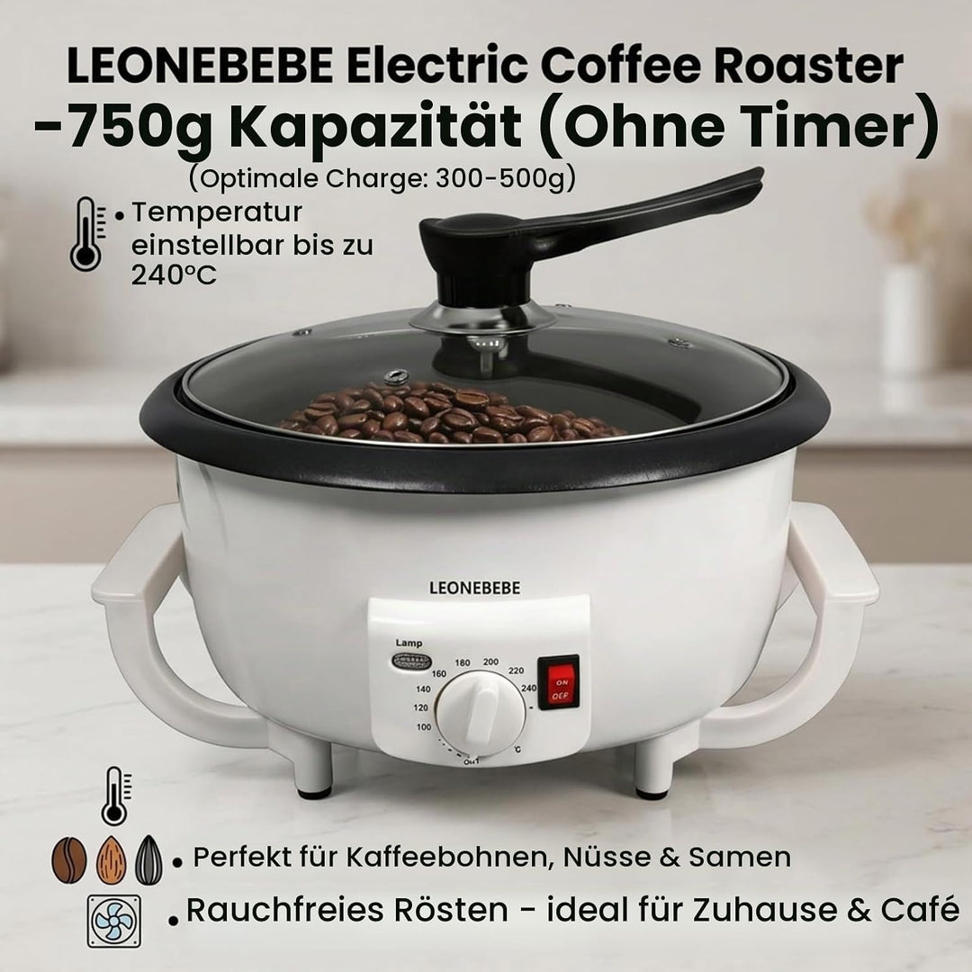 Home Kaffeeröster, Haushalt Elektrischer Kaffeebohne Baker Nuss Erdnuss Cashew Kastanien Röstmaschin