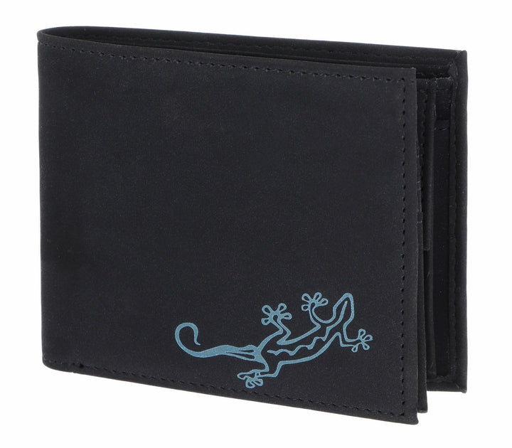 Oxmox New Cryptan Geldbörse 12 cm Lizard (Schwarz), Lizard (Schwarz)