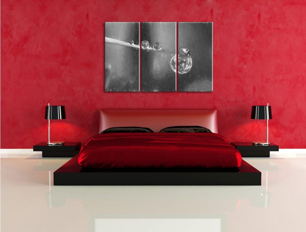 Pixxprint Marienkäfer als Leinwandbild/Grösse: 3 Teilig (120x80) cm/Wandbild/Kunstdruck/fertig bespa