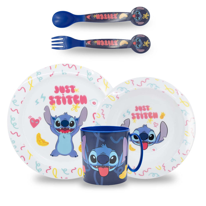 Kindergeschirr set Stitch, Wiederverwendbares geschirr Set, Kinder Essgeschirr, Microwaveable Kinder