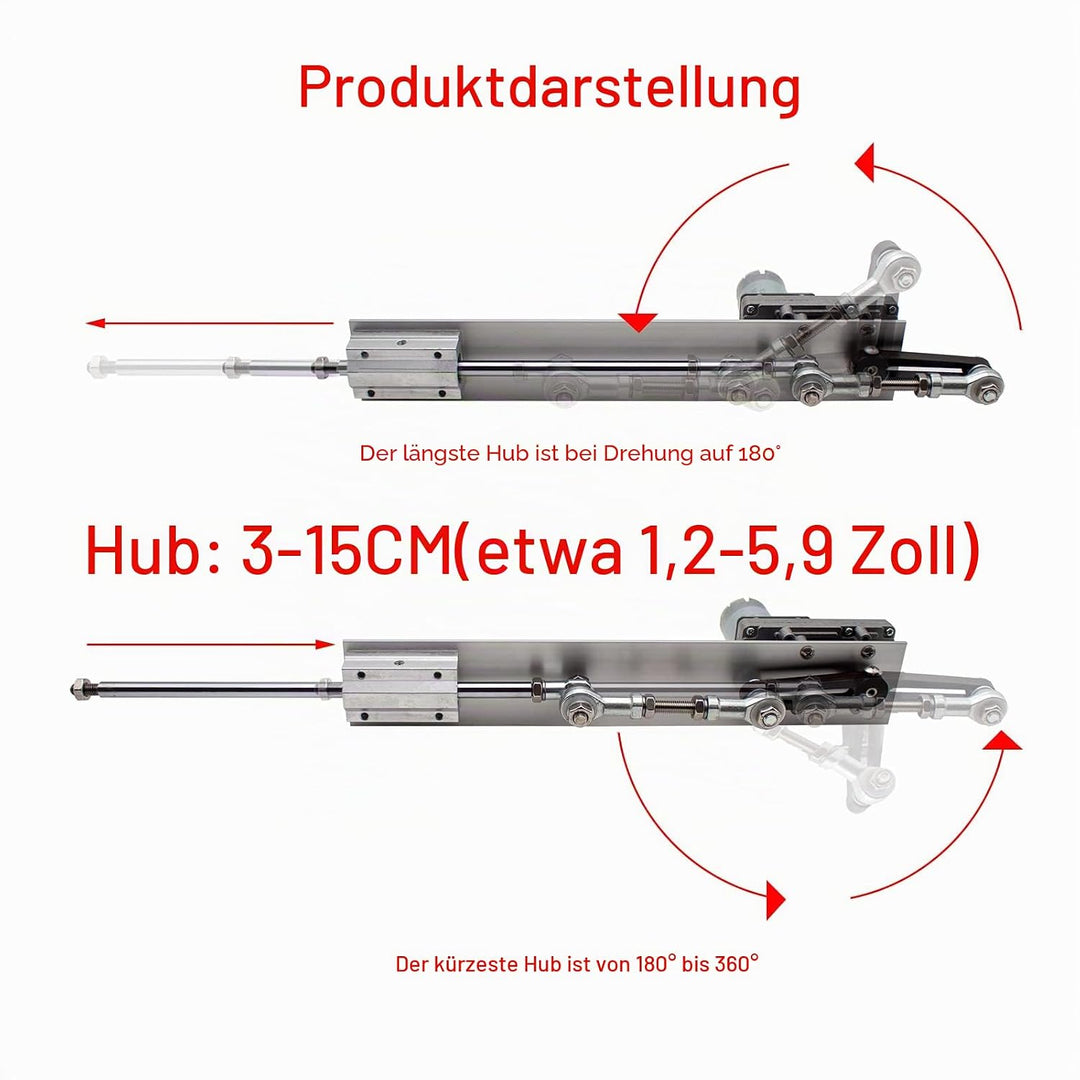 Toplionace Hubkolben Linearaktuator, DC 12V / 24V Getriebe Einstellbarer teleskop Motor DIY Motor mi