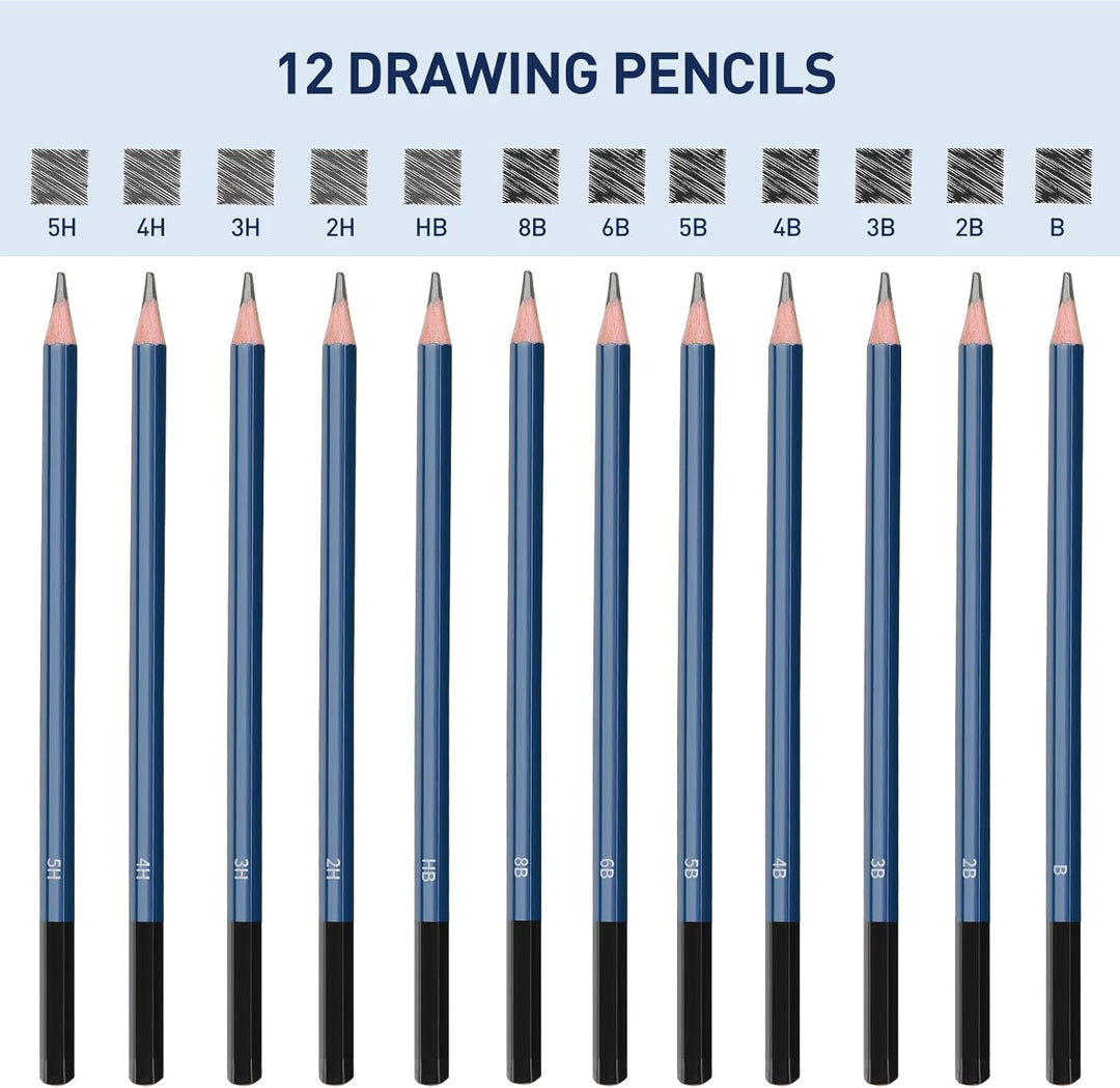 Skizzen Zeichen Bleistift Set,Zeichenstift-Set für Skizzieren und Zeichnen Profi Art Set mit Zeichne