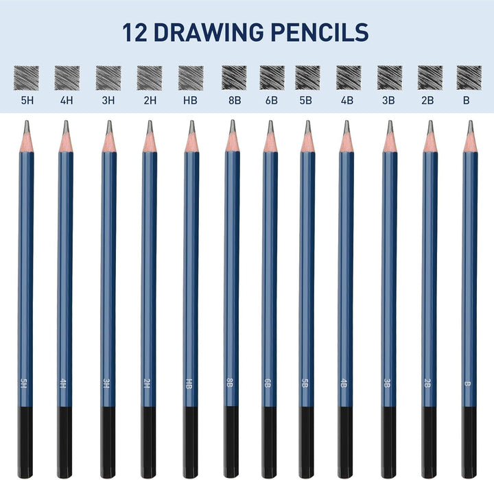 Skizzen Zeichen Bleistift Set,Zeichenstift-Set für Skizzieren und Zeichnen Profi Art Set mit Zeichne