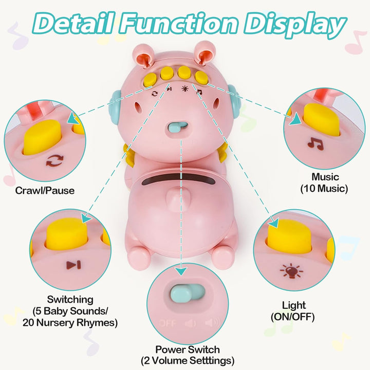 Musik Licht Krabbelnde Baby Spielzeug Bauchlage Musikalische Sensorik Spielzeug Tummy Time Toys für