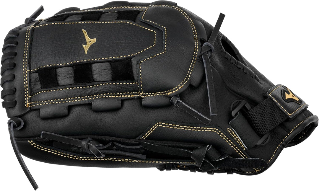 Mizuno Premier Slowpitch Softball-Handschuh-Serie Linke Hand Wurf 12,5 Zoll U-Netz mit Schottenkaro,
