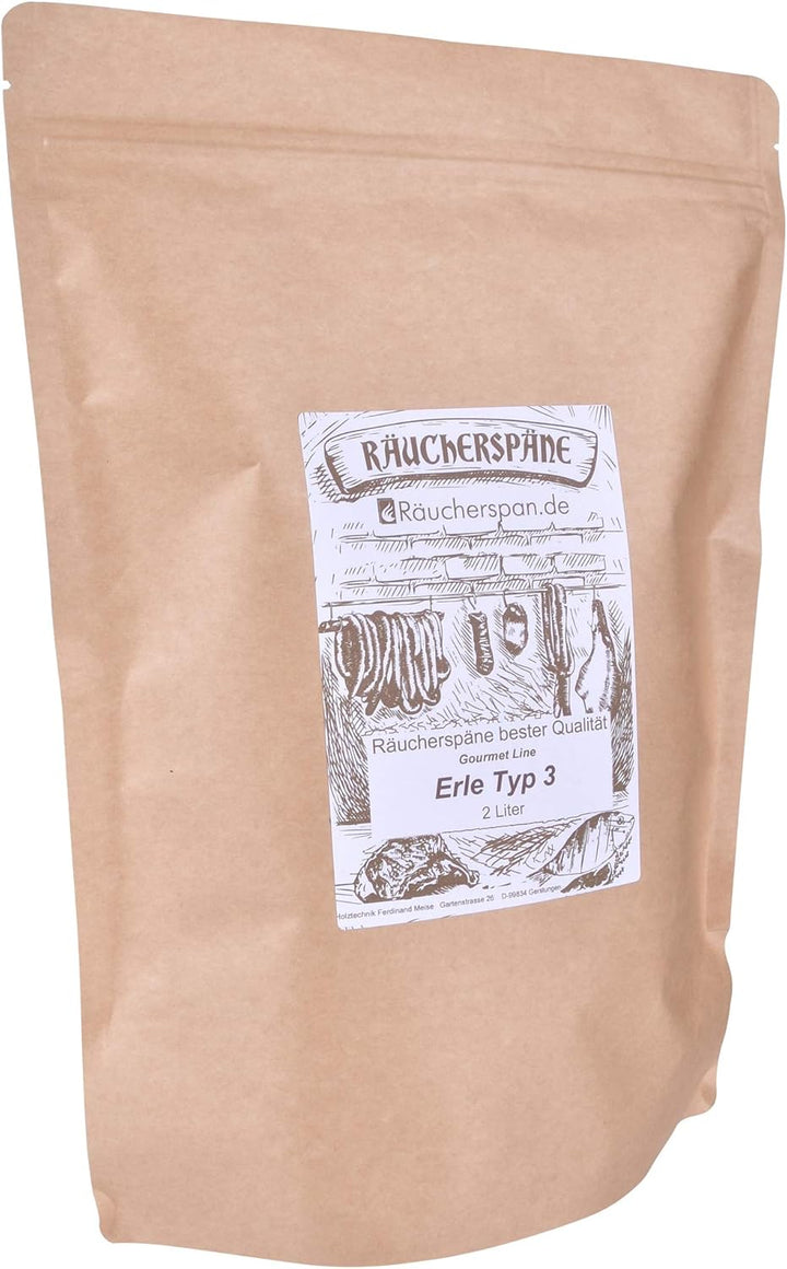 Räucherspäne Erle feine Späne 0,3-1mm Sparbrand Räucherschnecke geeignet Erle - 2 L - 0.3-1.0mm, Erl