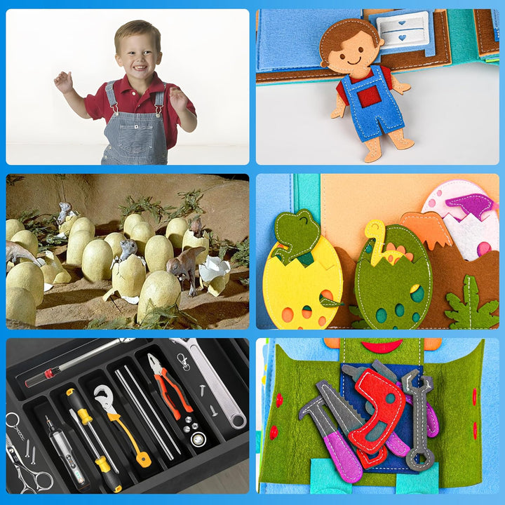 Quiet Book 2 Jahre | Montessori Spielzeug ab 1 Jahre für Motorik Baby | Sensorik Spielzeug ab 1-6 Ja