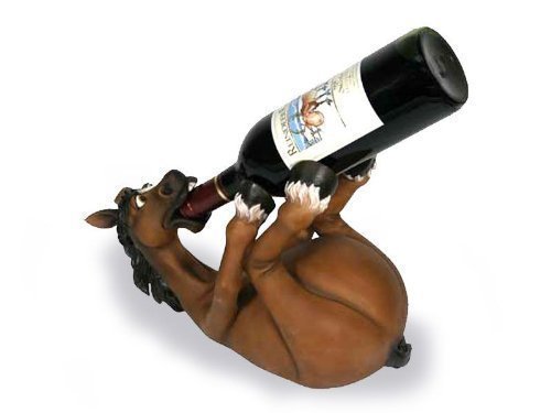 Pfiffig-Wohnen Weinflaschenhalter als Pferd das Sich besäuft