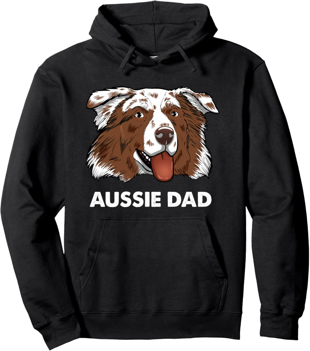 Red Merle Aussie Papa Hund Australian Shepherd Aussie Dad Pullover Hoodie