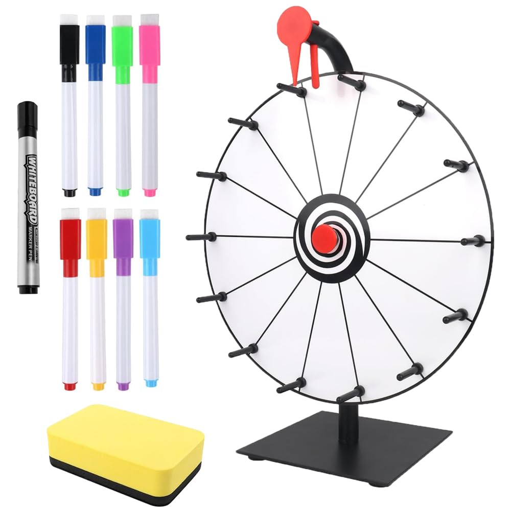 Glücksrad Zum Drehen,30cm Glücksrad Zum Selbstgestalten mit 14 Slots,Spinning Prize Wheel Spielzeug