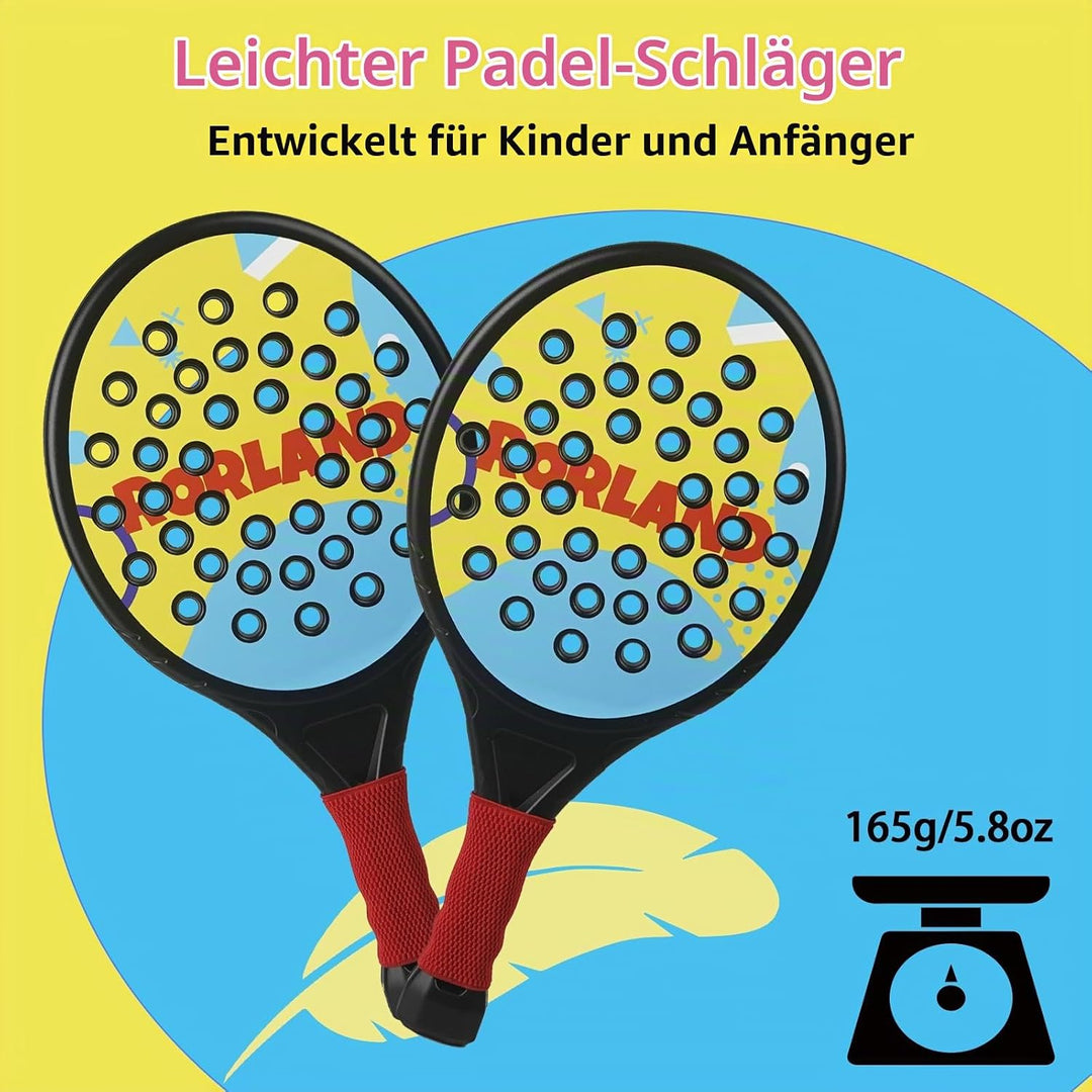 Kinder Padel Schläger Set, Leichte Padelschläger für Einsteiger Jungen Mädchen ab 6 Jahre, Ballspiel
