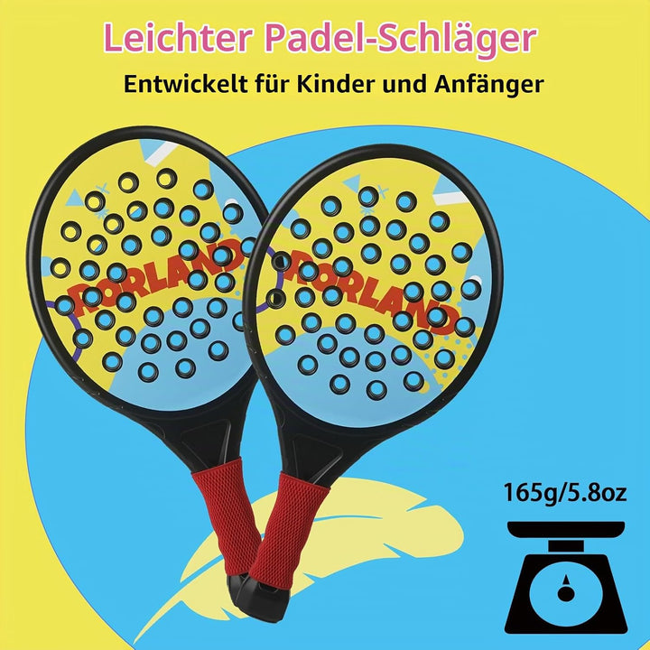 Kinder Padel Schläger Set, Leichte Padelschläger für Einsteiger Jungen Mädchen ab 6 Jahre, Ballspiel