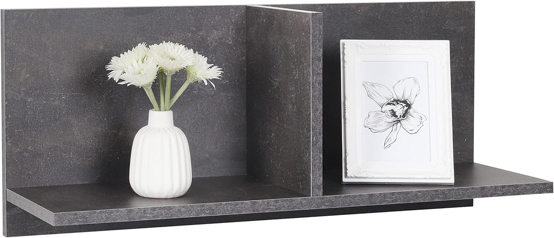RICOO Wandregal 70 x 30 x 22 Grau Beton Optik, Spanplatte aus Holz, Hängereral WM013-BG, Regal Wand,
