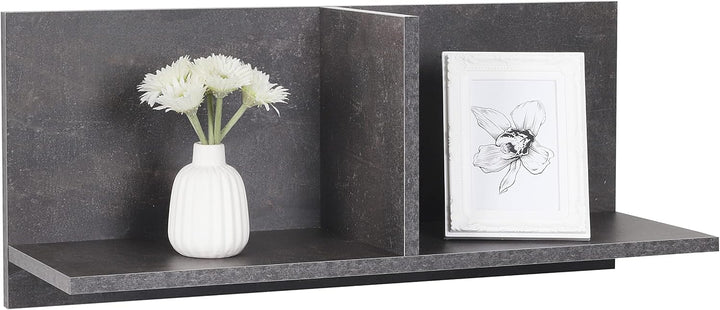 RICOO Wandregal 70 x 30 x 22 Grau Beton Optik, Spanplatte aus Holz, Hängereral WM013-BG, Regal Wand,
