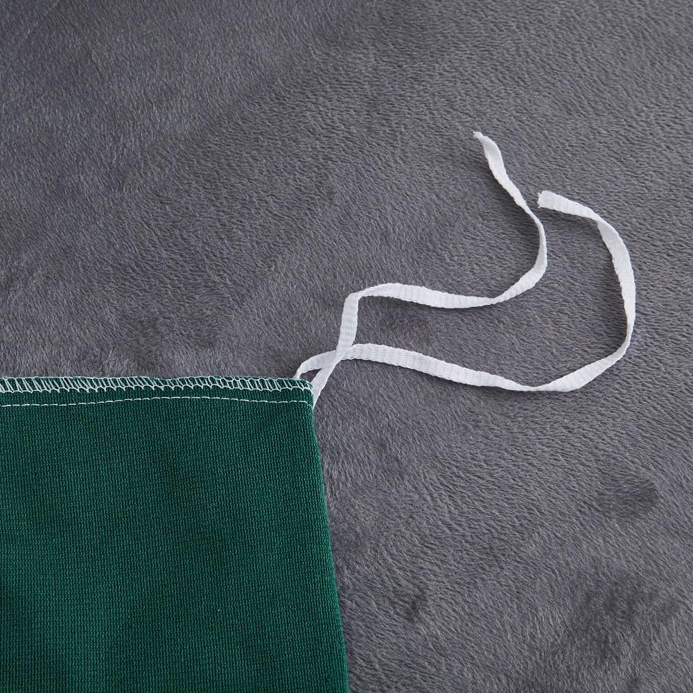 DXHOME Winter Plüsch Bettwäsche 200x220cm Grün Dunkelgrün Grau Fleece Flauschig Winterbettwäsche Mic