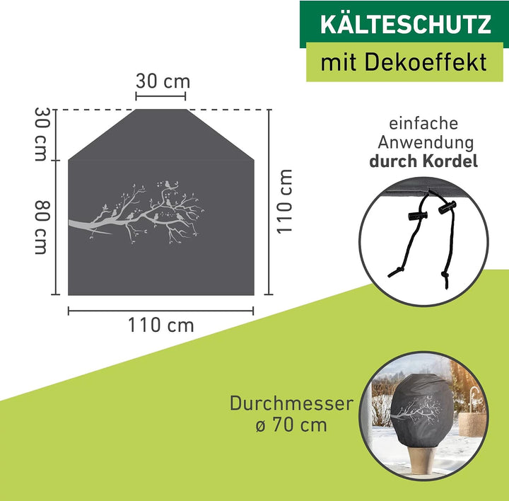 Windhager Winter-Deko-Vlieshaube Protect XL, Kälteschutz, Frostschutz, Gartenvlies, Abdeckvlies, Vog