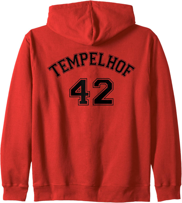 Tempelhof 42 - Schwarzes Nostalgie Design Berliner Bezirk Kapuzenjacke