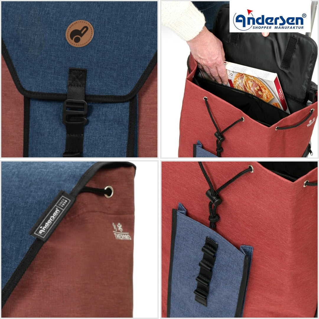 ANDERSEN Einkaufstrolley - Shopper Oli.P 2.0 blau 50 L Einkaufswagen, hochwertig, Shopping, Thermo,