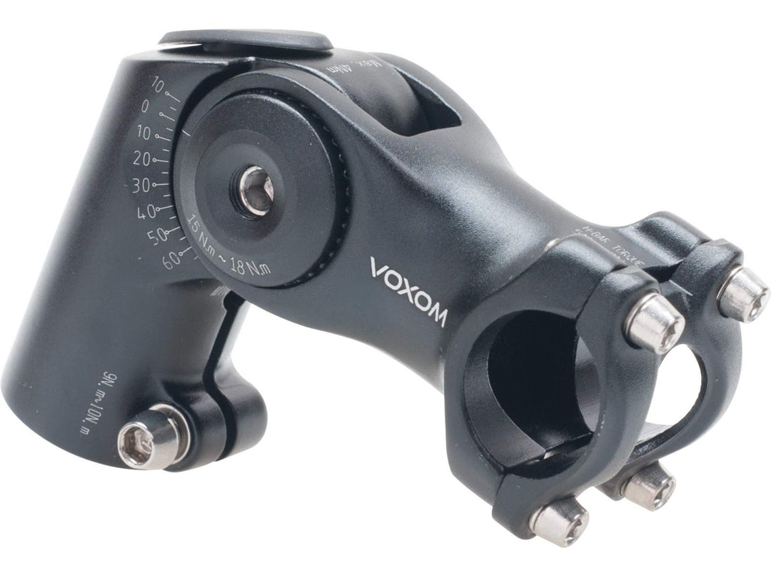 Voxom Vb3 25,4mm, 80mm Höhenverstellbar, -10/+65° Vorbau, Schwarz, 25.4 25,4mm/80mm Länge, 25,4mm/80