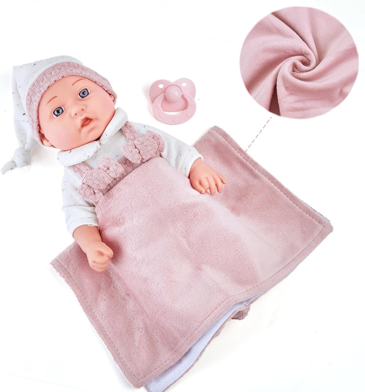 30 cm Baby Puppen Spielset für Mädchen enthält eine Flasche, einen Schnuller, Kleidung, eine weiche