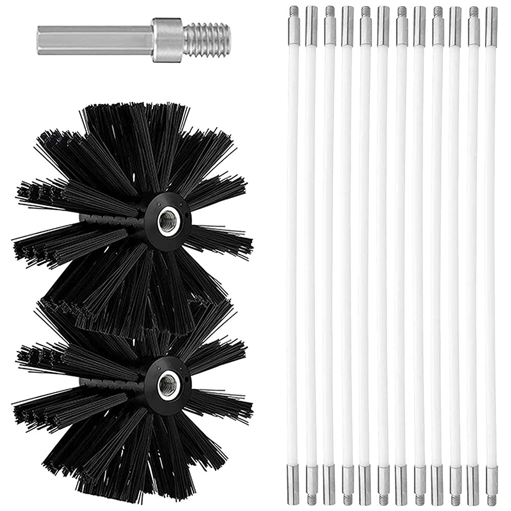 Ruolin Ofenrohrbürste Ofenbürste Kaminbürste, Kaminbürsten-Kit, Kanalentlüftungs Reinigungsset, Bürs