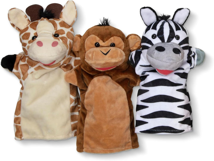 Melissa &amp; Doug - Handpupppen-Set Safari Freunde, 6 Handfiguren, Für fantasievolles Puppenspiel, Für
