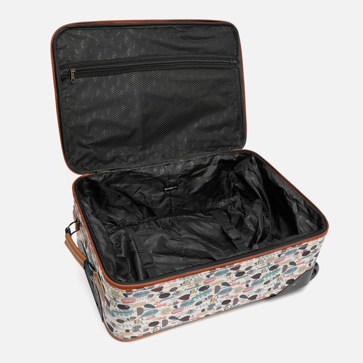 MISAKO Reisekoffer aus Stoff Klein Bosque Beige Unisex - Halbstarrer, weicher, eleganter Koffer - 50