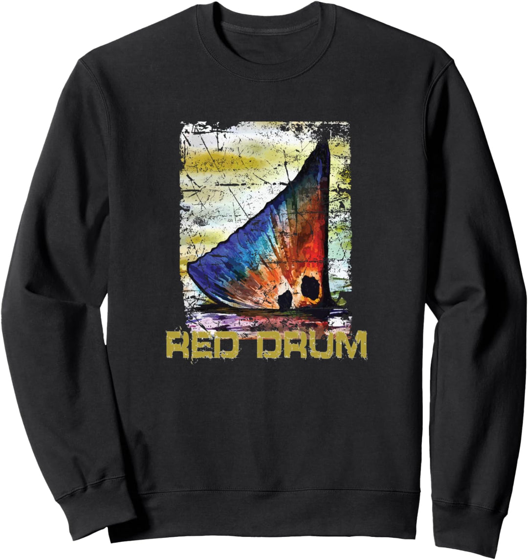 Redfish Red Drum Salty Dad Gift Saltwater Fishing Ocean Fish Sweatshirt