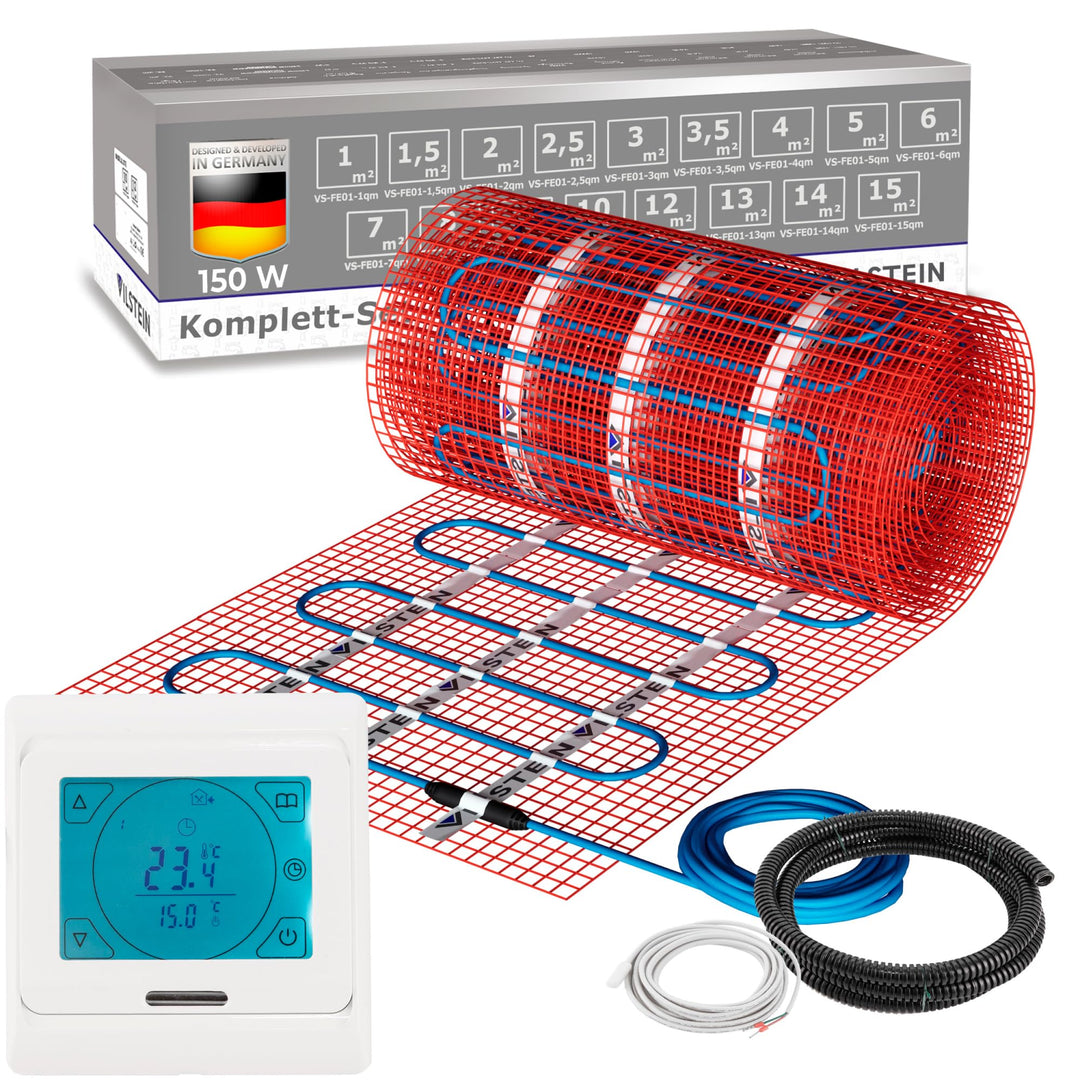 VILSTEIN® Elektrische Fussbodenheizung [150W/m²] - Bodenheizung Elektrisch geeignet für Laminat, Fli