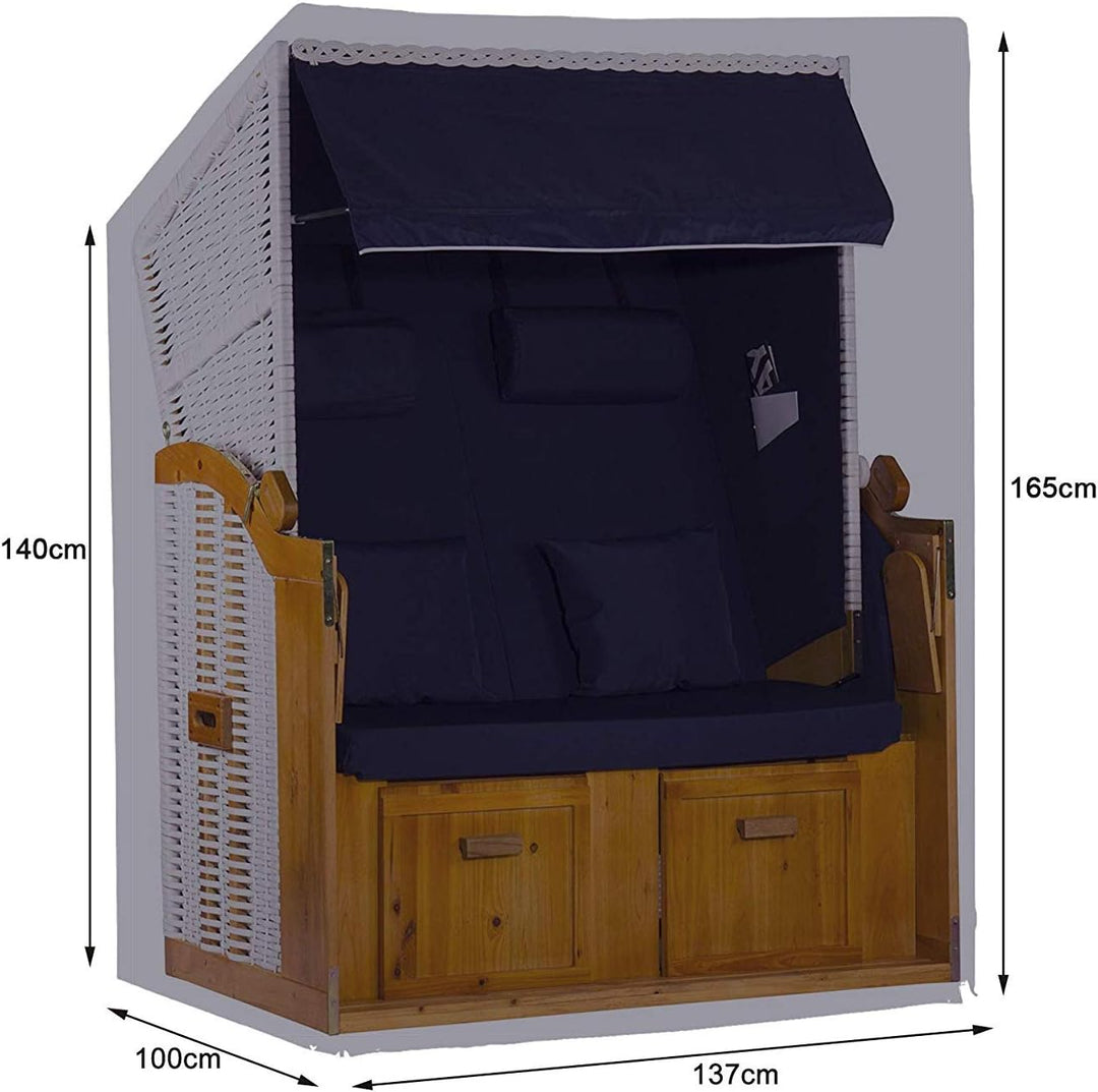 HENTEX Schutzhülle Strandkorb, Strandkorb Schutzhülle, Material mit aktiven Atmen Funktion, 137x100D