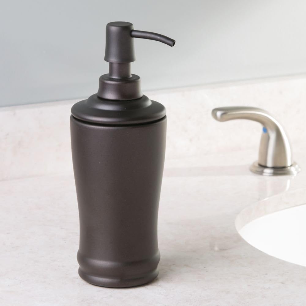 iDesign The Olivia Collection Seifenspender aus Metall, hoch, Schaumstoff, Bronze, 8 Oz Bronze Seife