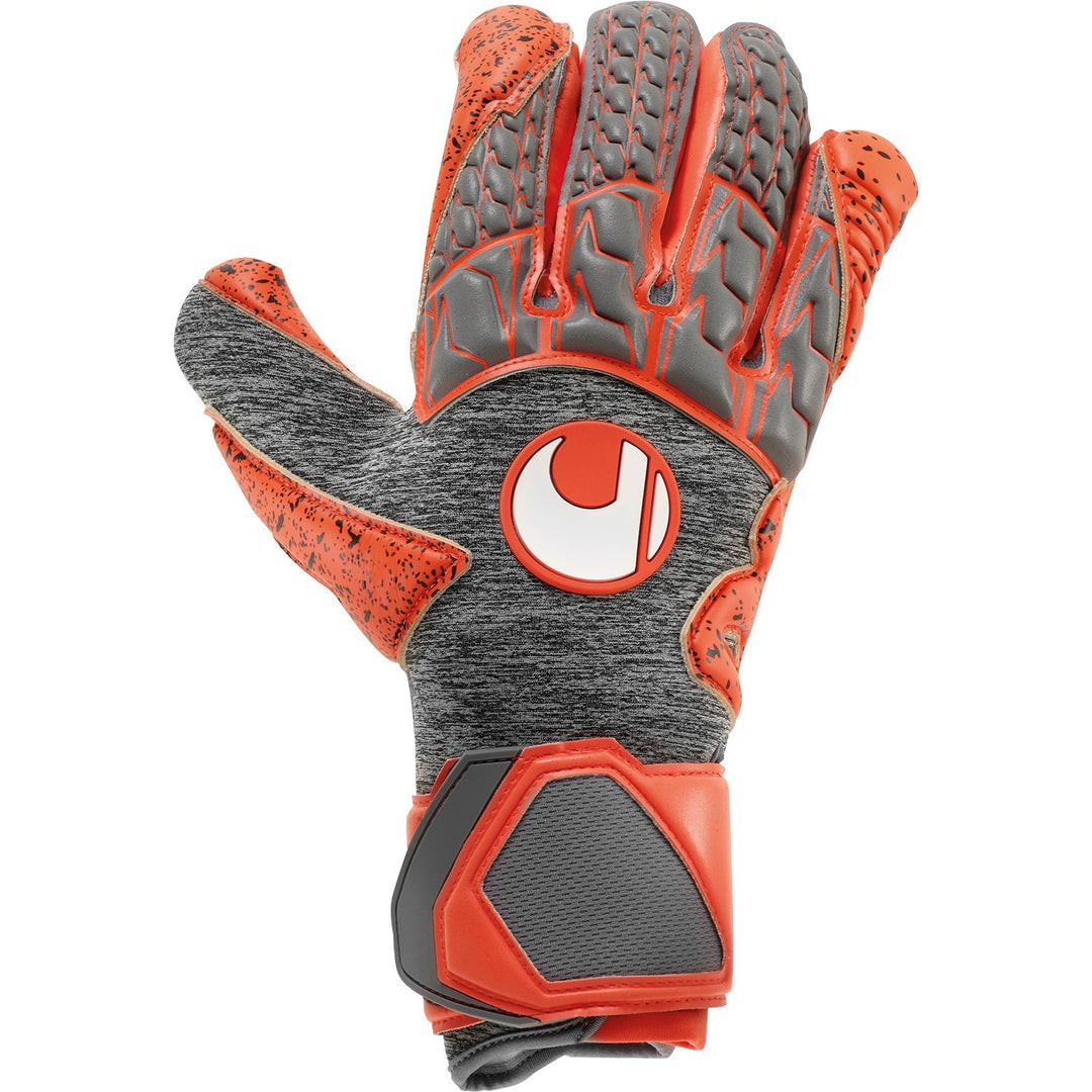 Uhlsport Erwachsene Aerored Supergrip HN Torwarthandschuhe 10 dark grau melange/fluo rot, 10 dark gr