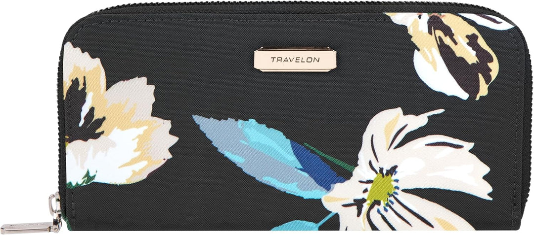 Travelon Geldbörse, RFID-blockierend, mit einem Reissverschluss 7.75”W x 4”H x 0.75”D Mitternachtsbl