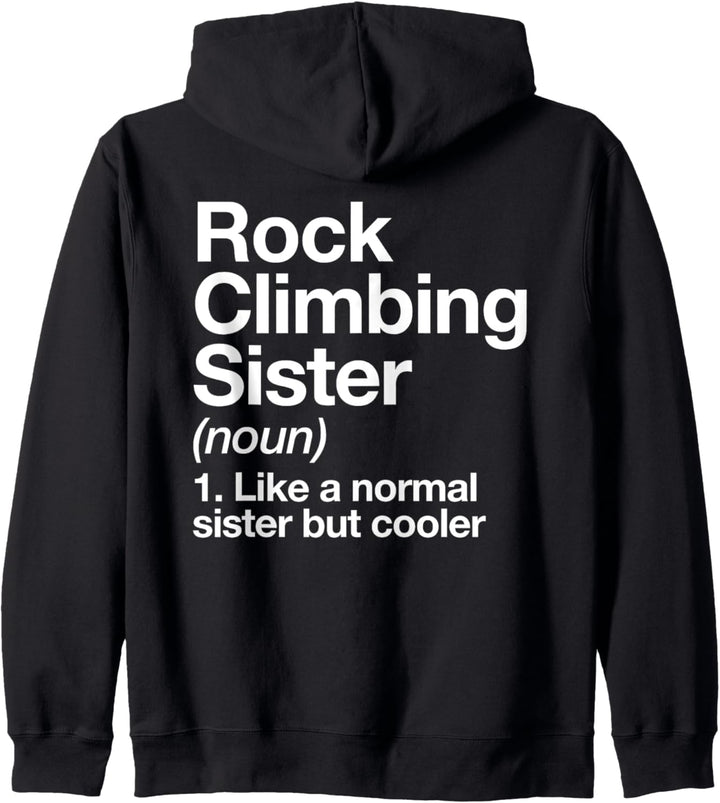Kletternde Schwester Definition Lustiger Sports Team Mädchen Kapuzenjacke