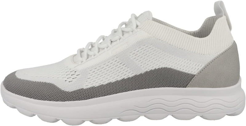 Geox Herren U Spherica A Sneakers 39 EU Schmal White Light Grey, 39 EU Schmal White Light Grey