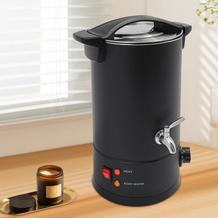 ZNLLQZN 10L 1800W Wachskocher Wachsschmelzer Wachsschmelzgerät (Schwarz) | 30-110°C, Heizen &amp; Warmha