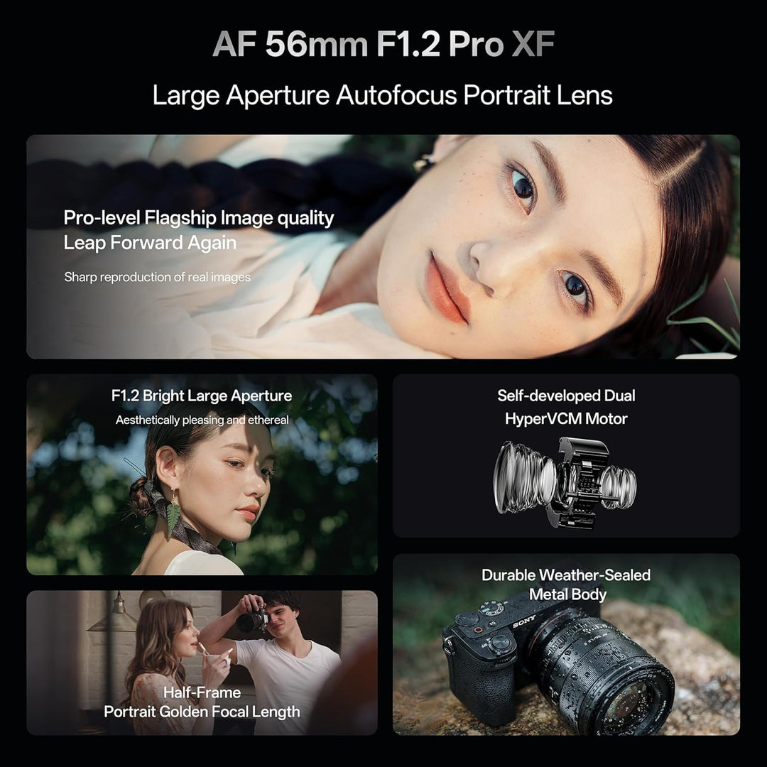 VILTROX AF 56mm F1.2 Pro XF-Objektiv für Fuji X-Mount, 56mm f/1.2 Weitwinkel-Autofokus-APS-C-Prime-O