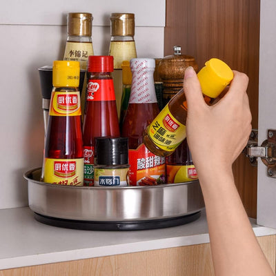 PIGPIGFLY Drehorganizer Küche,Drehscheibe Spice Rack Organizer Für Kabinett, 360 Grad Rotierender Vo